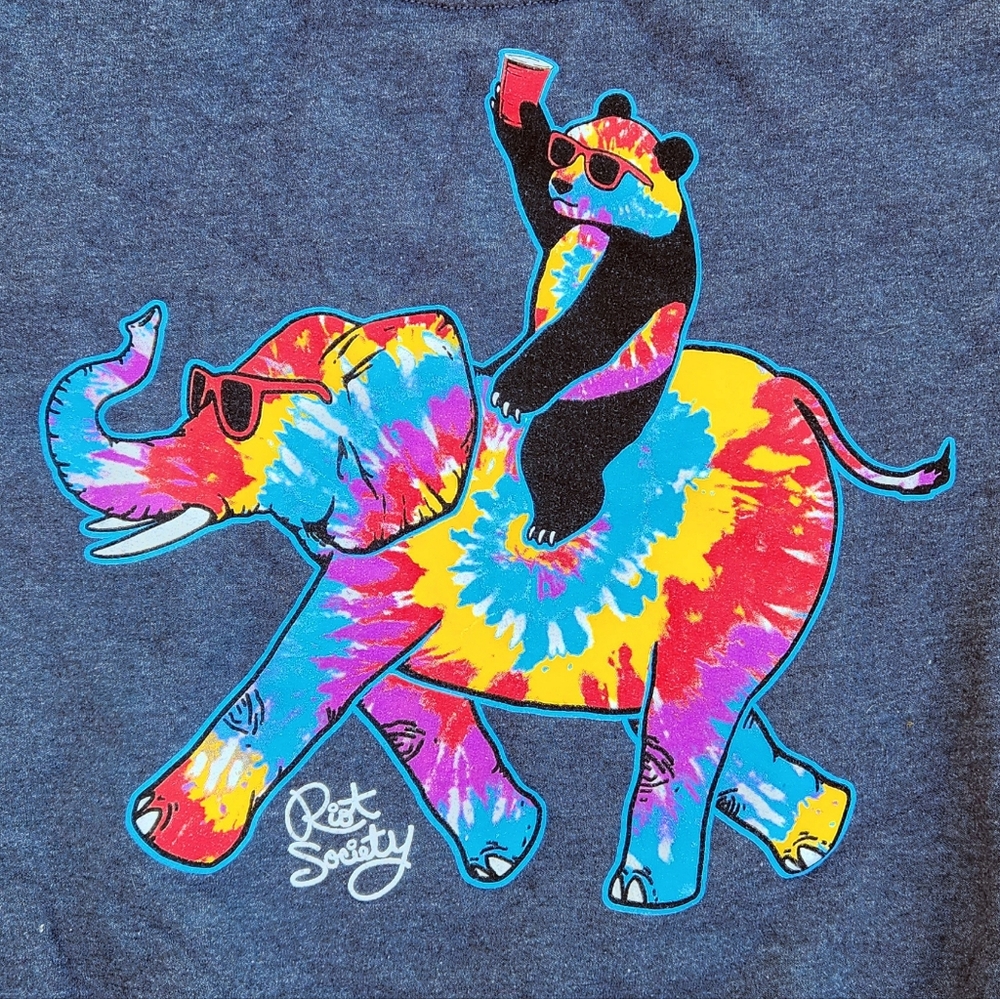 Riot Society Psychedelic Panda And Elephant Sweatshirt